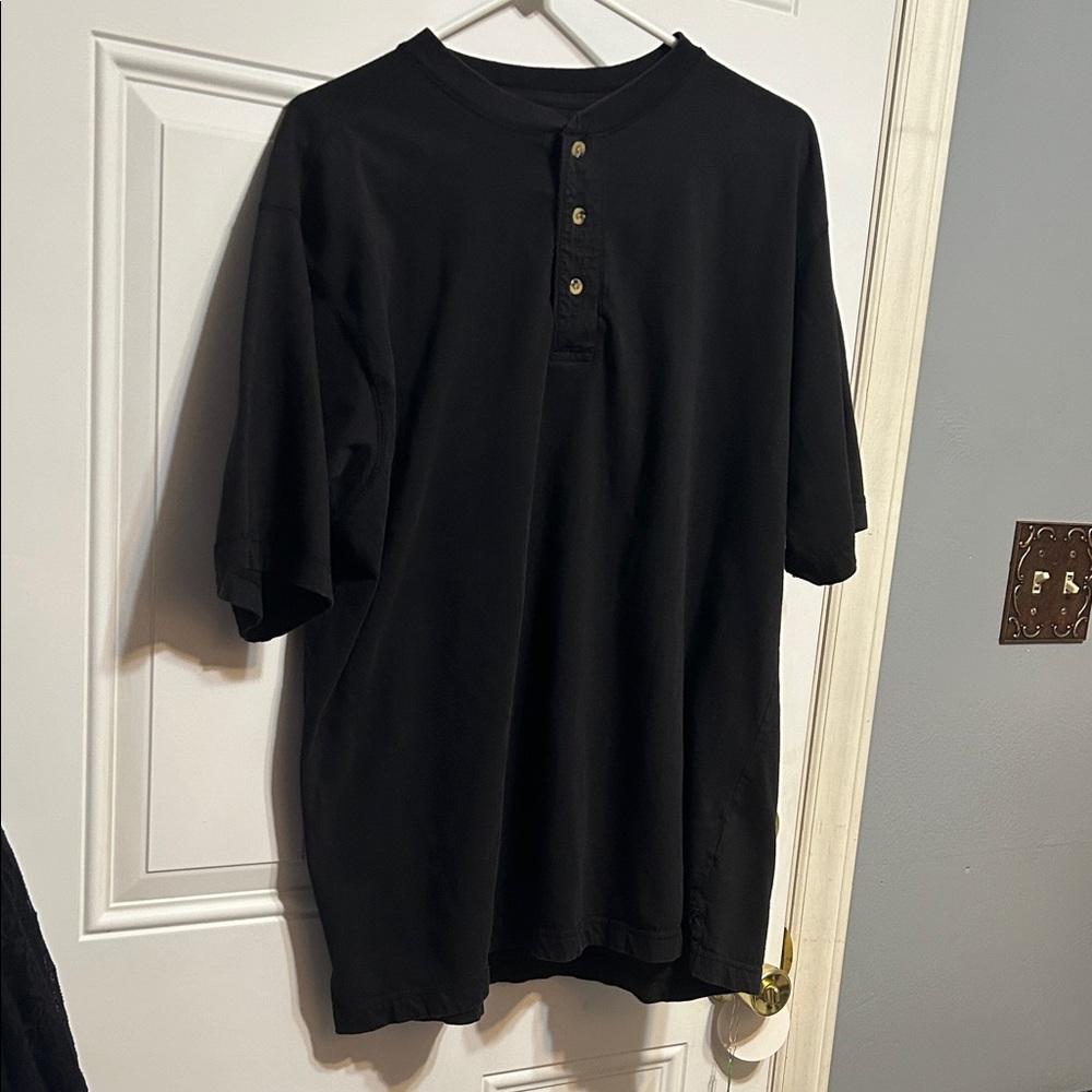 Puritan Men's Black Casual Button Down Shirt